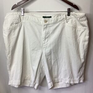 LRL‎ Lauren Jeans Co. Ralph Lauren White Cotton Plus Size Shorts 20W